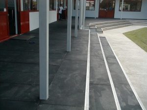 Impact mats for school steps
